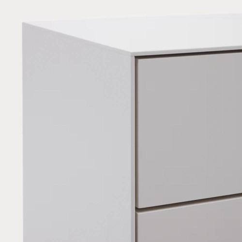 Table de chevet Vedrana 2 tiroirs DM laqué blanc 60 x 55 cm