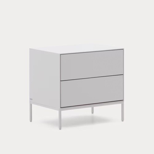 Nachttisch Vedrana 2 Schubladen DM weiß lackiert 60 x 55 cm