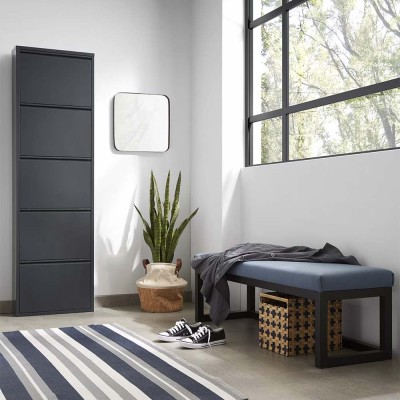 Shoe cabinet Ode 50 x 168.5 cm 5 doors dark grey