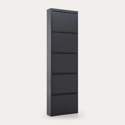 Mueble zapatero Ode 50 x 168,5 cm 5 puertas gris oscuro 2