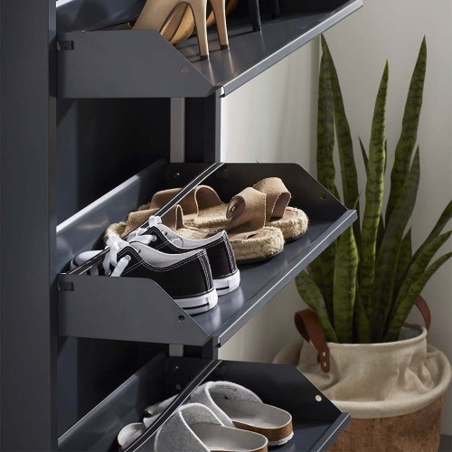 Meuble à chaussures Ode 50 x 168,5 cm 5 portes gris foncé