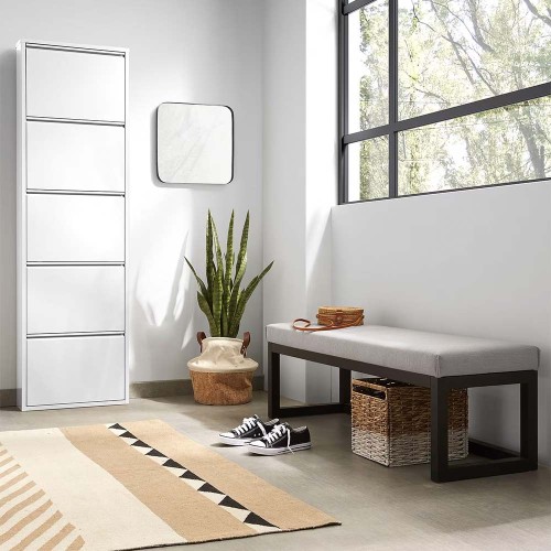 Mueble zapatero blanco de 5 puertas Ode 50 x 168,5 cm