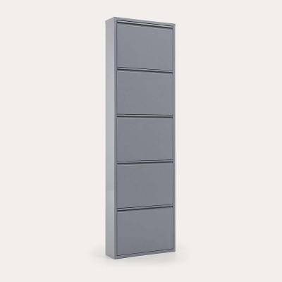 Ode 50 x 168.5 cm 5-door grey shoe cabinet 2