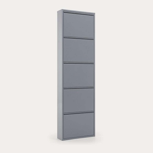 Mueble zapatero Ode 50 x 168,5 cm 5 puertas gris