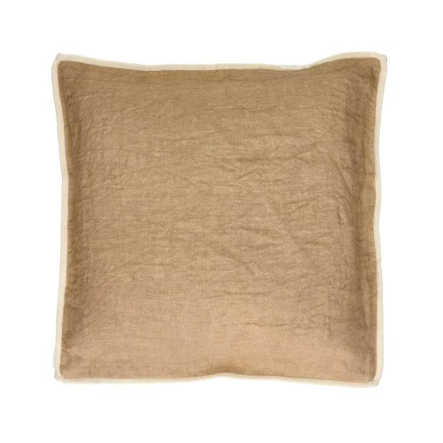 Coussin Alpha Opposites - Ocre et blanc