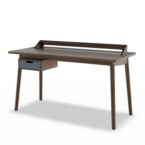 Honoré slate grey walnut desk