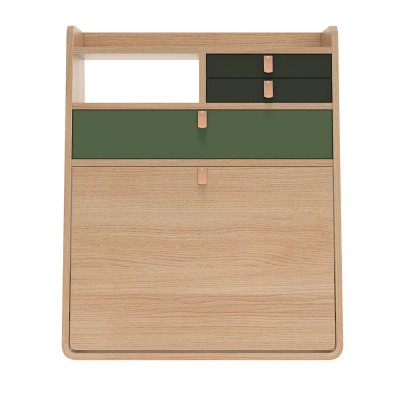 Escritorio de pared Gaston 60 cm roble - verde Hartô