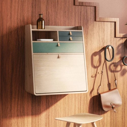 Gaston wandbureau 60 cm eiken - groen