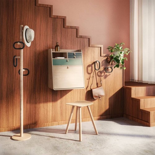 Scrivania a muro Gaston 60 cm rovere - verde