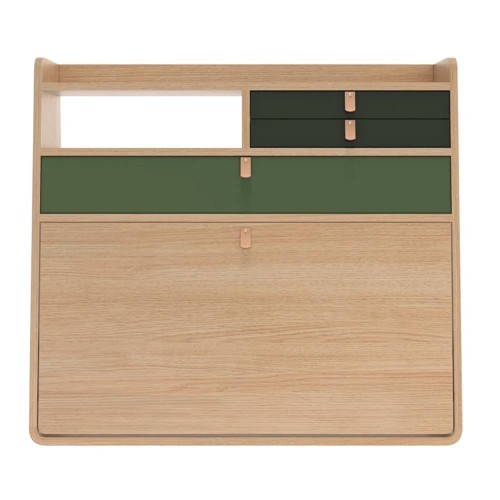 Gaston wandbureau 80 cm eiken - groen