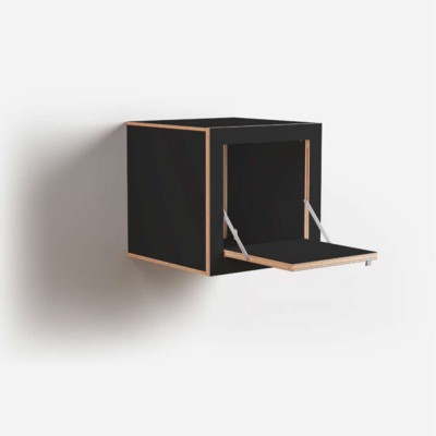 Comodino Fläpps Box 40x40x40 - nero Ambivalenz
