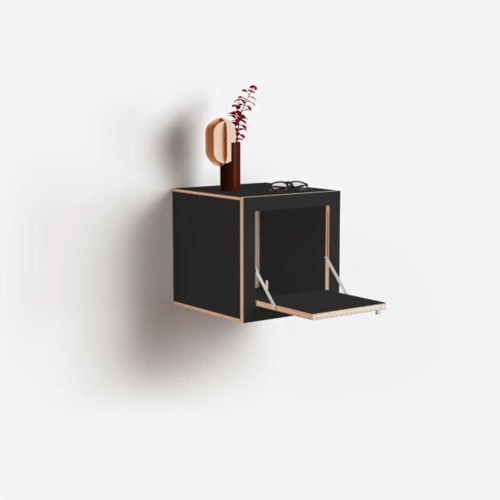 Table de chevet Fläpps Box 40x40x40 - noir