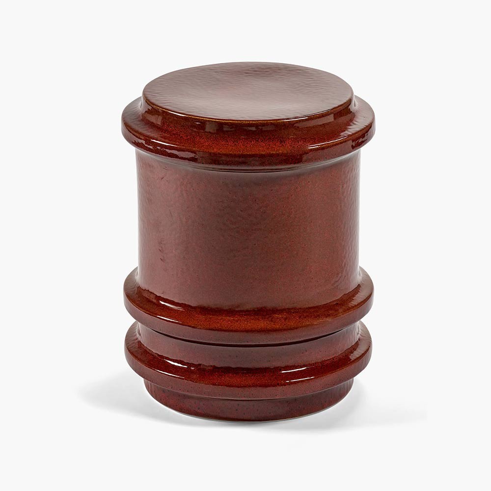 Tavolino geometrico rosso scuro Pawn