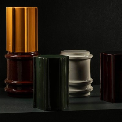 Tavolino geometrico rosso scuro Pawn 2