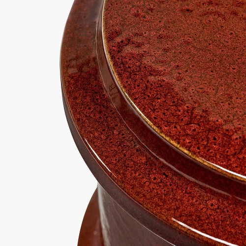 Pawn dark red geometric side table