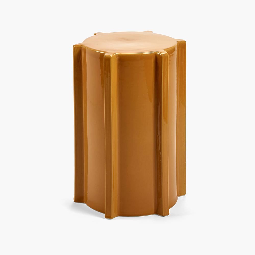 Pawn geometric ochre side table