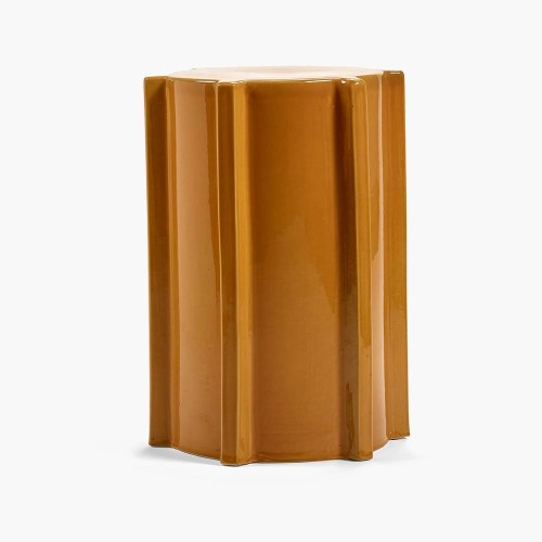 Pawn geometric ochre side table