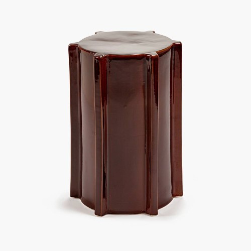 Table d'appoint marron foncé géométrique Pawn