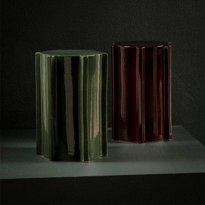 Tavolino geometrico marrone scuro Pawn 2