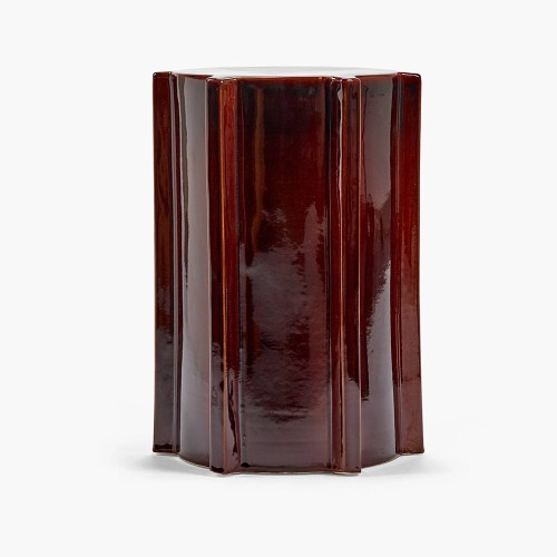 Table d'appoint marron foncé géométrique Pawn