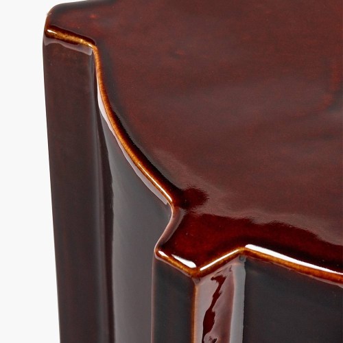 Table d'appoint marron foncé géométrique Pawn