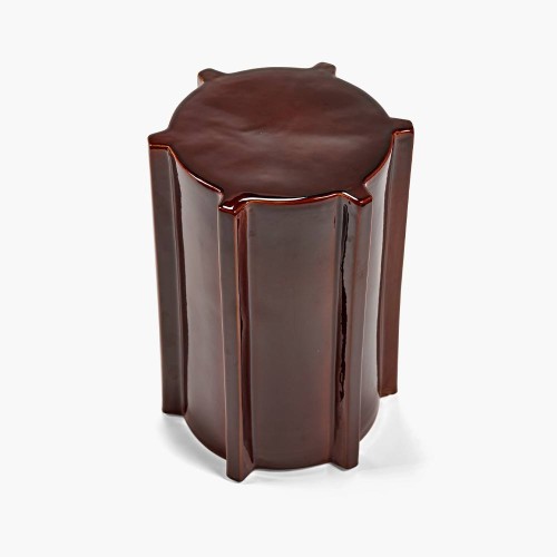 Table d'appoint marron foncé géométrique Pawn