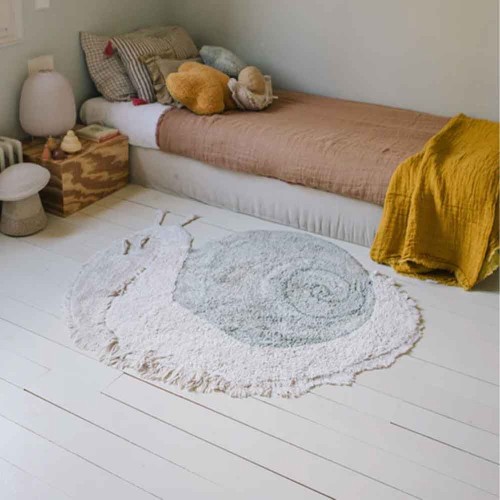 Tapis lavable en coton Snail