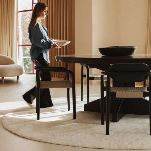 Woolable Round rug, natural