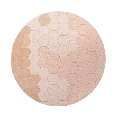 Tapis rond lavable Honeycomb rose Lorena Canals