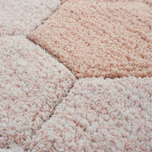 Tapis rond lavable Honeycomb rose