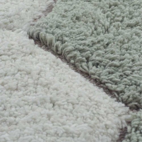 Tapis rond lavable Honeycomb bleu sauge