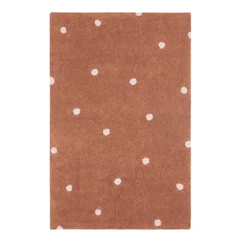 Waschbarer Teppich Mini Dots Kastanie