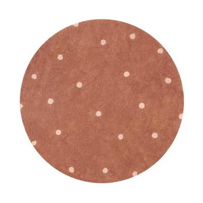 Dot Châtaigne washable round rug Lorena Canals