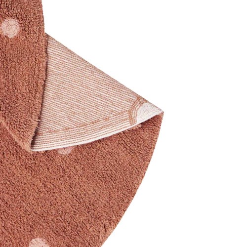 Dot Châtaigne washable round rug
