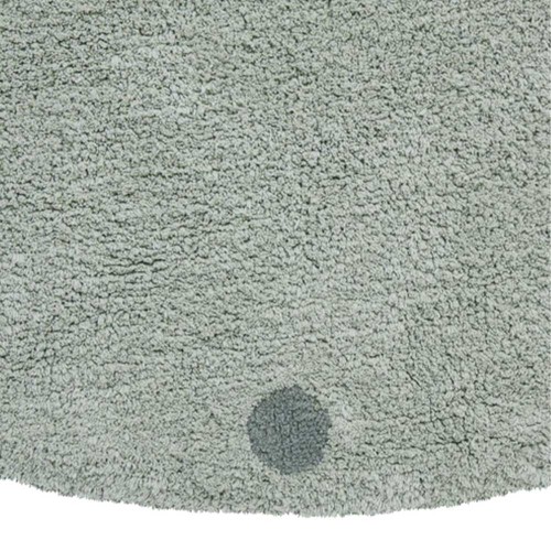 Tapis Lavable rond Dot bleu sauge