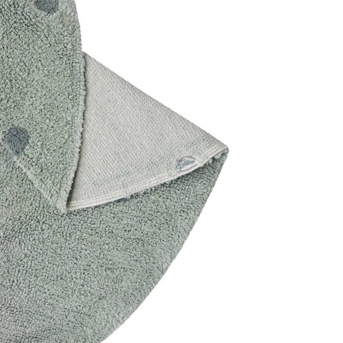 Tappeto rotondo lavabile Dot blu salvia