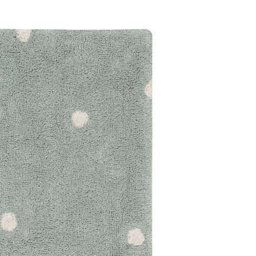 Waschbarer Teppich Mini Dot Salbeiblau
