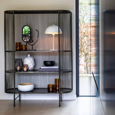 Cabinet ouvert 119x40x161 cm YINTHE noir 2