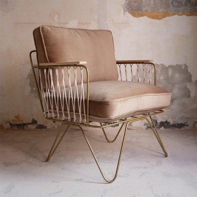 Collezione Capsule - Poltrona Croisette Velours Latté Honoré