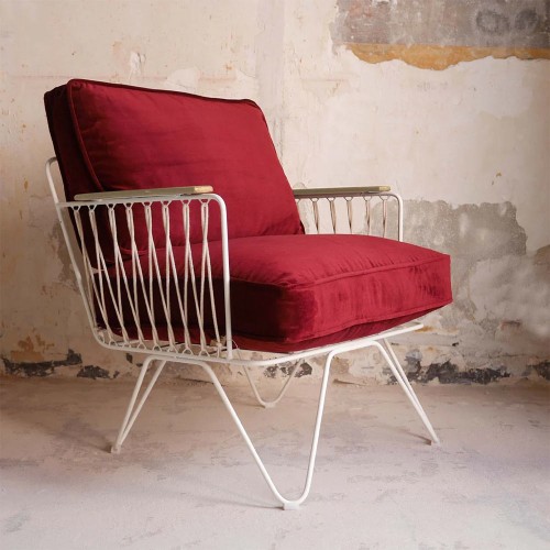 Capsule Collection - Fauteuil Croisette Velours Lie de Vin