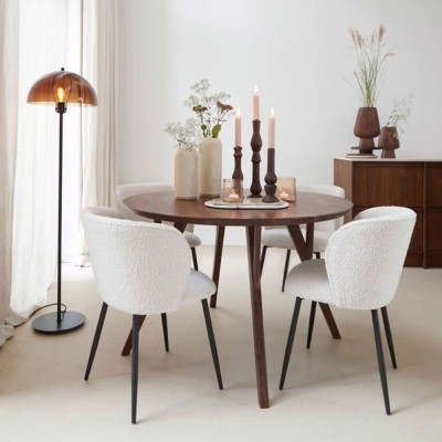Dining table Ø120x76 cm QUENZA dark brown acacia wood 2