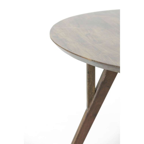 Dining table Ø120x76 cm QUENZA dark brown acacia wood