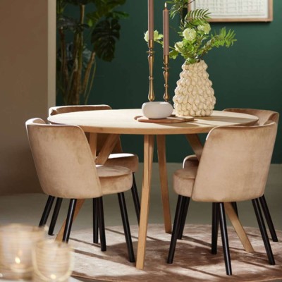 Esstisch Ø120x76 cm QUENZA Holz Mango Natur 2