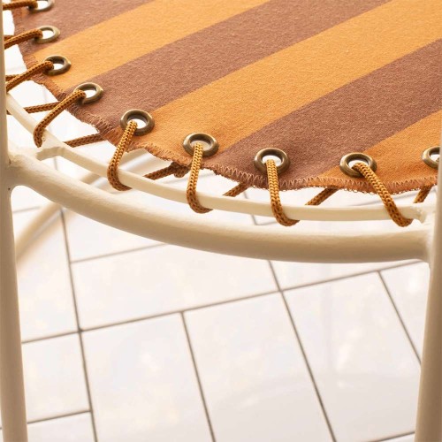 Table Palmer fer écru + Rayures brick/marron