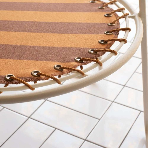 Table Palmer iron ecru Stripes brick/brown