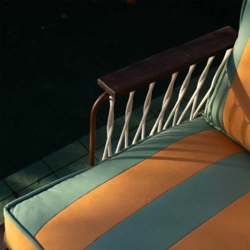 Striped Outdoor Croisette Armchair
