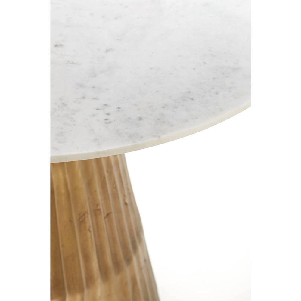Tavolo Ø100x78 cm LEYDA marmo bianco-bronzo antico