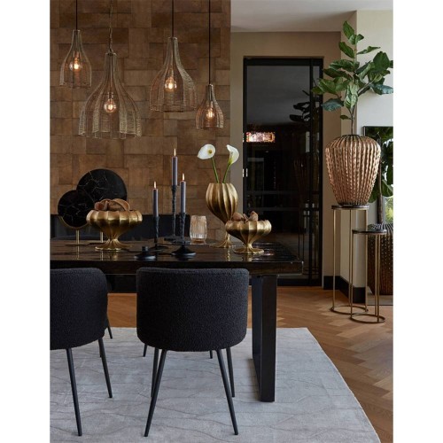 56x55x79 cm ELYNA curly chair black-matte black