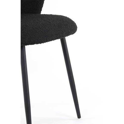 56x55x79 cm ELYNA curly chair black-matte black