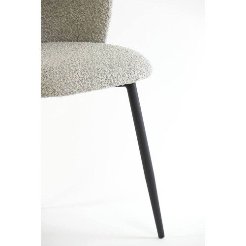 Stuhl 56x55x79 cm ELYNA bouclé graubraun-schwarz matt